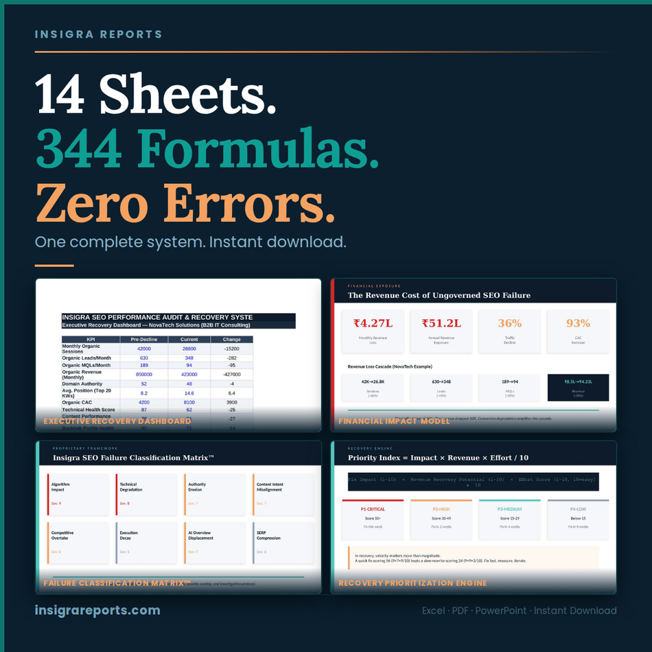 SEO Governance Suite 2026 – Planning, Audit & Recovery System for B2B Growth
